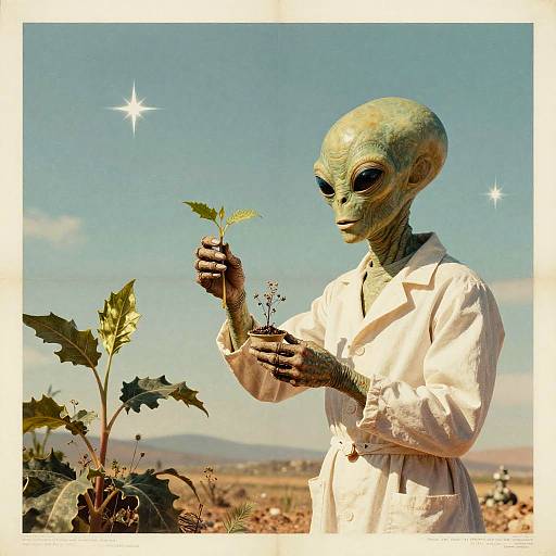 Retro 1950s Alien Botanist Poster