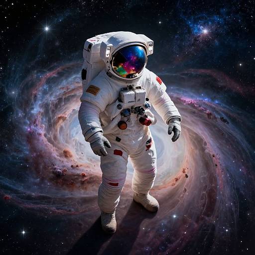 Spectral Astronaut in Cosmic Dreamscape