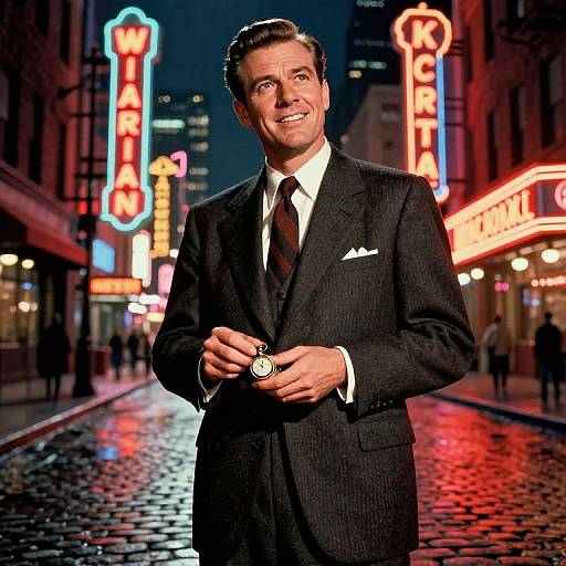 Vintage 1950s Noir Detective Scene