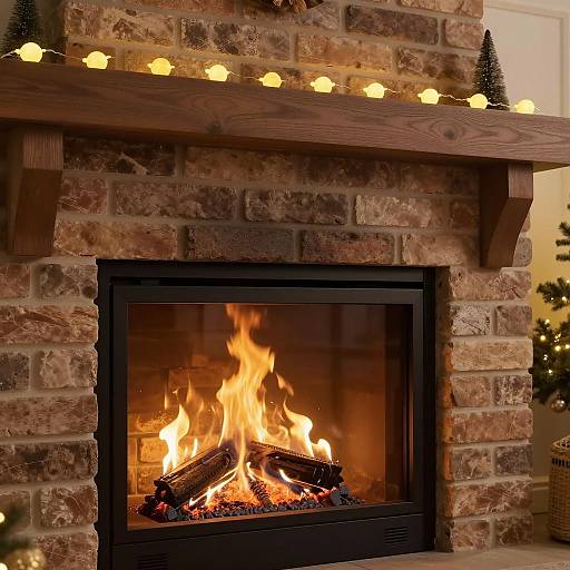 Cozy Modern Fireplace with Yellow Flames