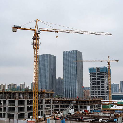 Urban Construction Site Under Grey Sky