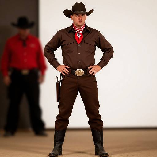 Cowboy Man with Gun and Scarf