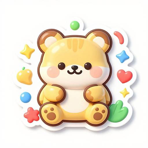 Vibrant Cute Cartoon Animal Sticker
