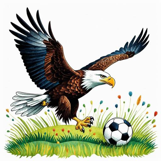 Eagle Playing Soccer Illustration