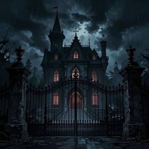 Urban Fantasy Gothic Mansion Illustration