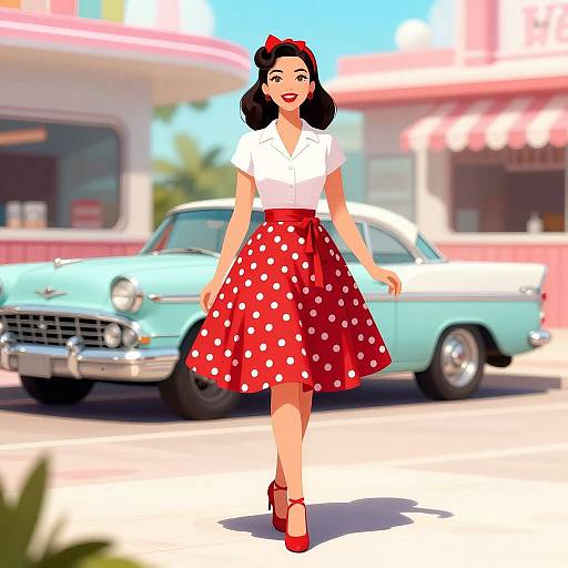 1950s Vintage Girl by Retro Diner
