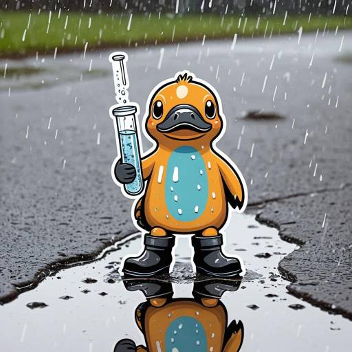 Kawaii Baby Platypus Sticker in Rain Boots