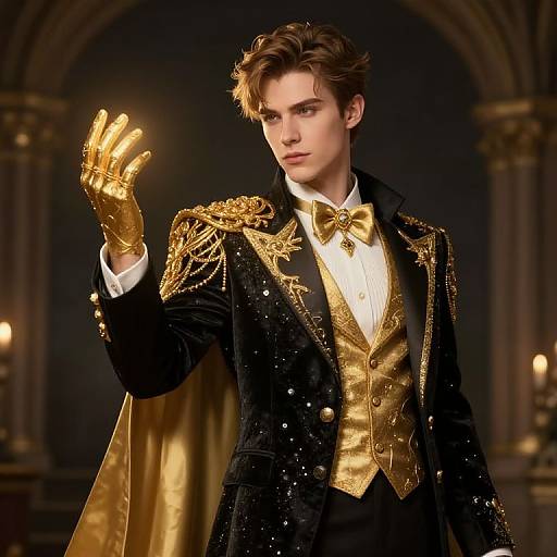 Young Male Celestial Warlock in Gala Wear