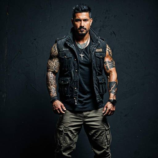 Rugged Survivalist with Tribal Tattoos
