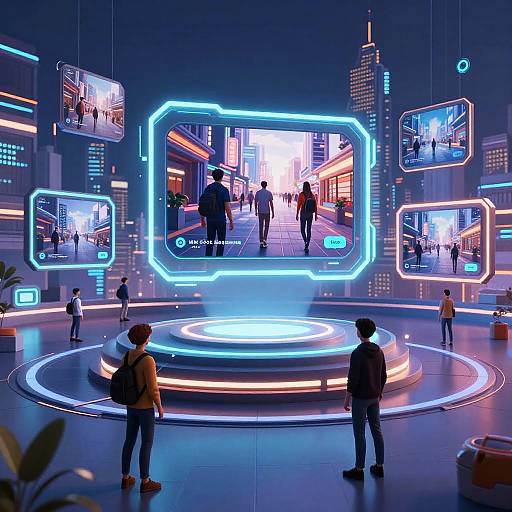 Futuristic 3D Virtual Reality Platform