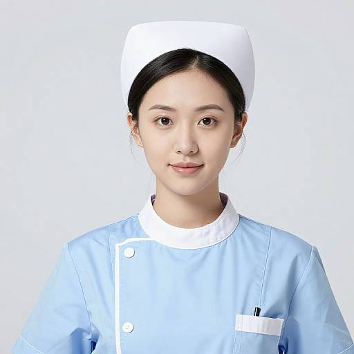 Female Nurse in Blue Uniform