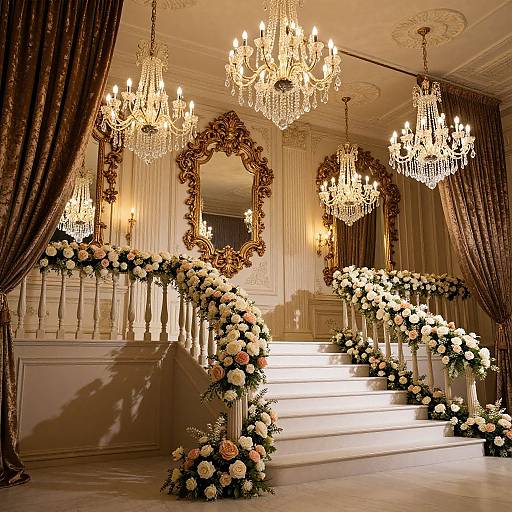 Elegant Indoor Ballroom Wedding Decor