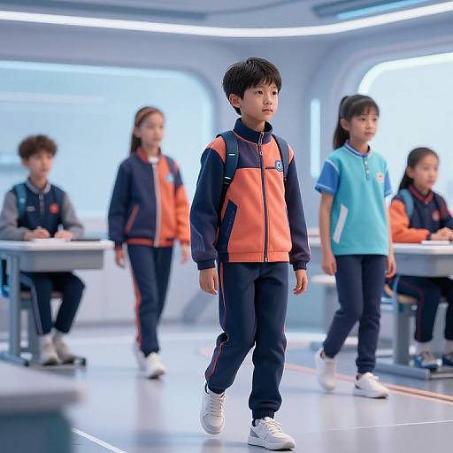 Futuristic School Uniforms in Classroom