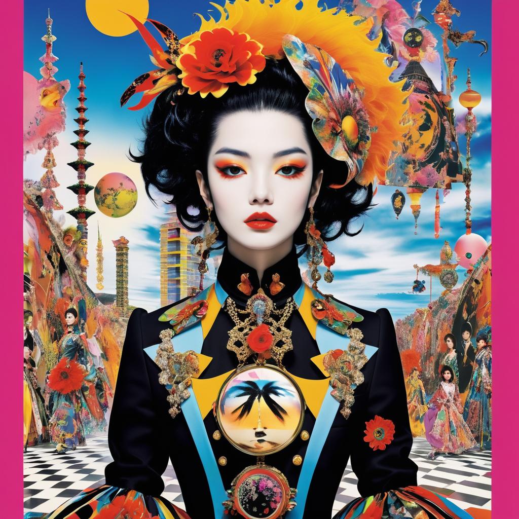 Surreal Visual Kei Collage Art Poster