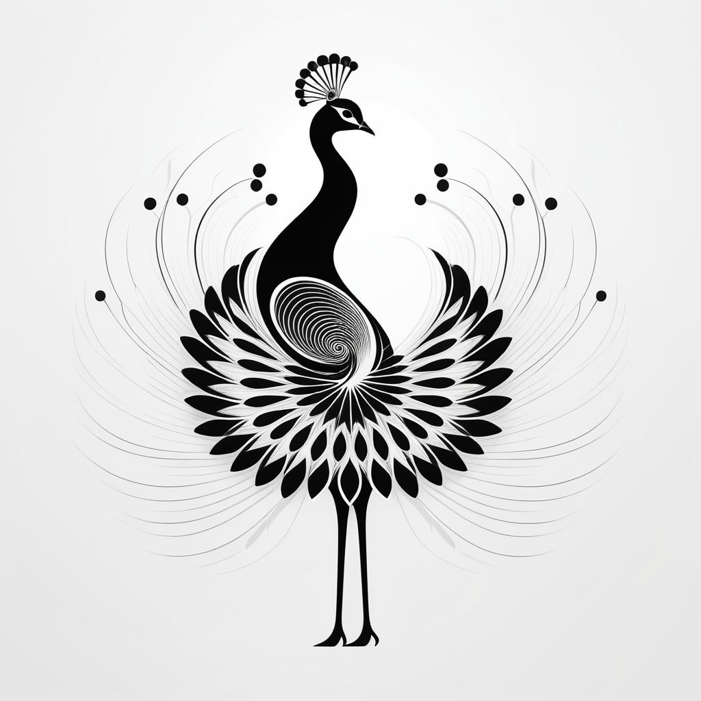 Elegant Minimalist Peacock Logo Design