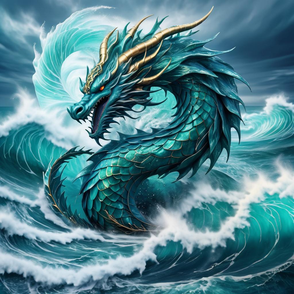 Majestic Sea Dragon Amidst Stormy Seas