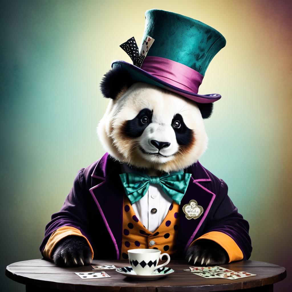 Playful Panda as The Mad Hatter