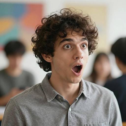 Surprised Man with Colorful Background