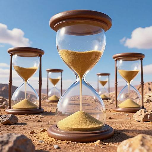 Surreal 3D Backward Time Hourglasses
