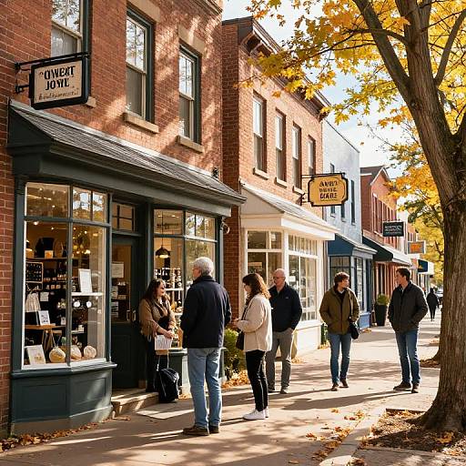 Cozy Small Town Autumn Scene