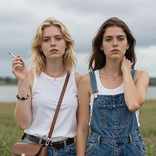 Serious Women in Outdoor Setting