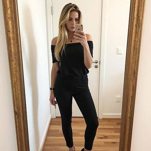 Blonde Woman's Mirror Selfie Moment