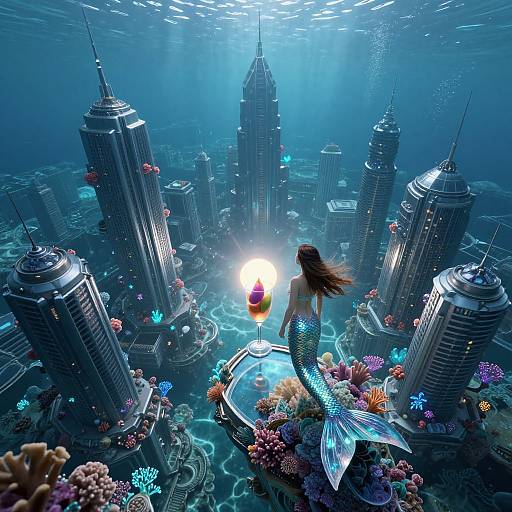 Surreal Underwater Cityscape Dream