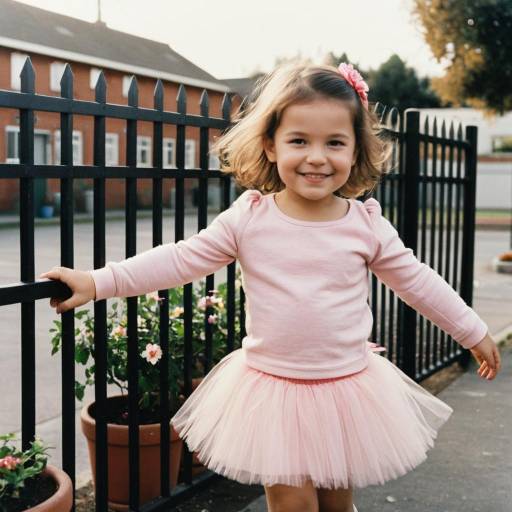 Toddler Girl in Pink Tutu Outdoors