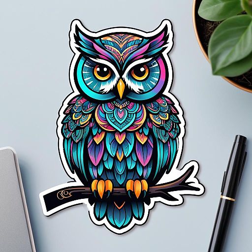 Enchanting Mystical Owl Sticker Design Enchanting Mystical Owl Sticker Design