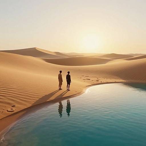 Surreal 3D Desert Oasis Scene