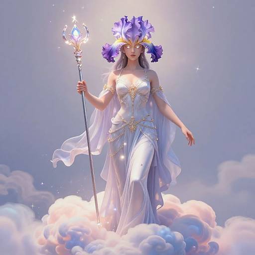 Iris Goddess on Cloud Throne