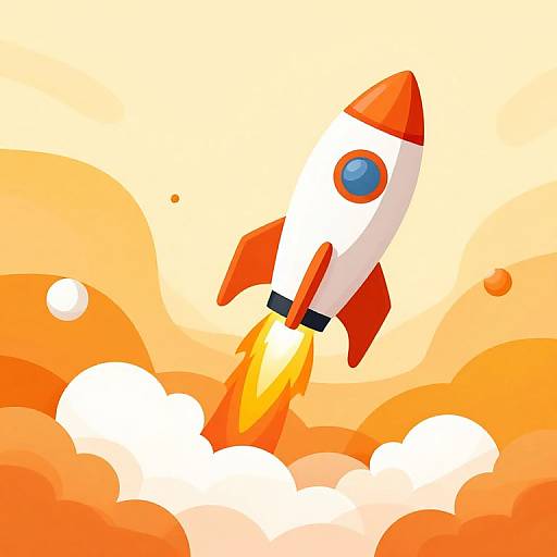 Rocket Launch Tech Startup Logo