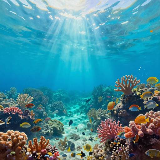 Vibrant Tropical Lagoon Underwater Painting