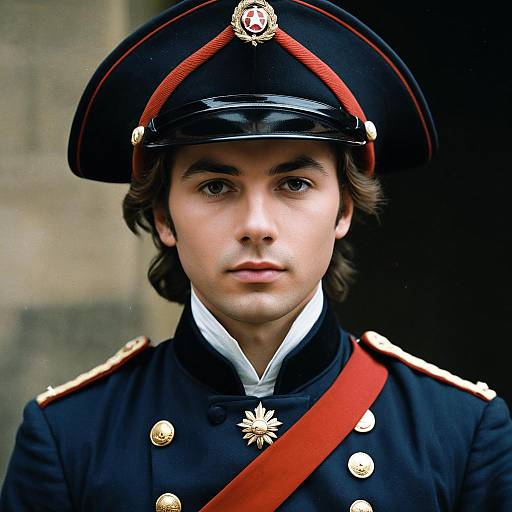 Young Man in French Revolution Military Uniform