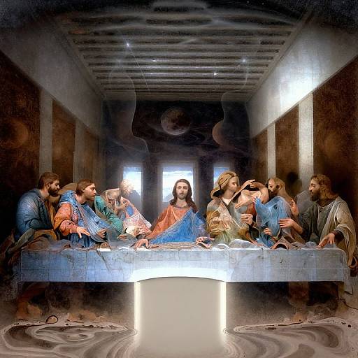 Surreal Last Supper in Cosmic Void