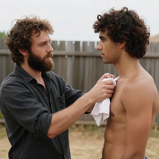 Candid Outdoor Moment Between Two Men