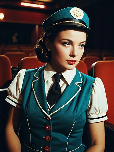 Woman in Cinema Usherette Costume