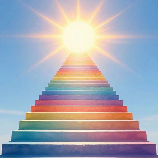 Ethereal Staircase Towards Radiant Sunburst