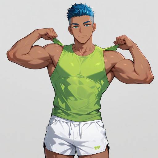 Confident Summer Cowboy Shot of Athletic Guy Confident Summer Cowboy Shot of Athletic Guy
