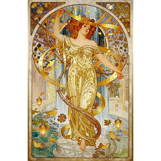 Gilded Muse on Living Branch Staircase