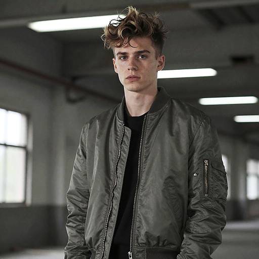 Edgy Quiff Style in Abandoned Factory