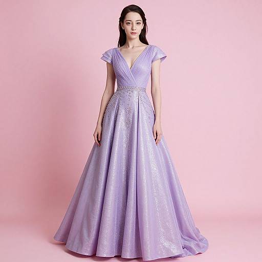 Elegant Lilac Gown High Fashion