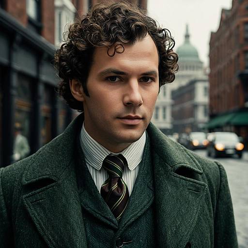 Man in Victorian Sherlock Holmes Costume