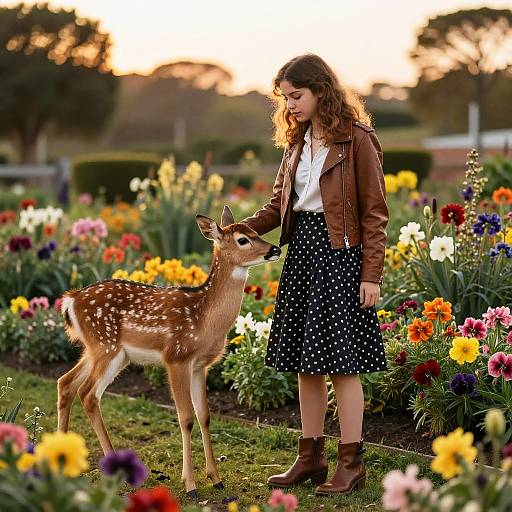 Polka-Dot Stroll with Playful Fawn