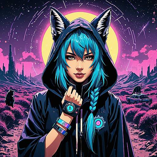 Anthropomorphic Fox in Aetherpunk Style