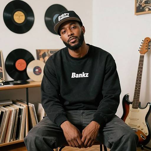 Photograph of a bearded Black man in black 
