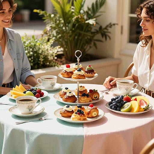 Elegant Bougie Brunch Patio Scene