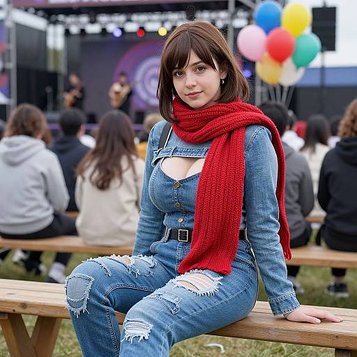 Cosplay Woman at Vibrant Music Festival