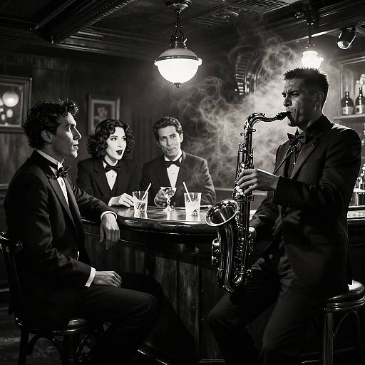 Noir Comic Jazz Bar Scene
