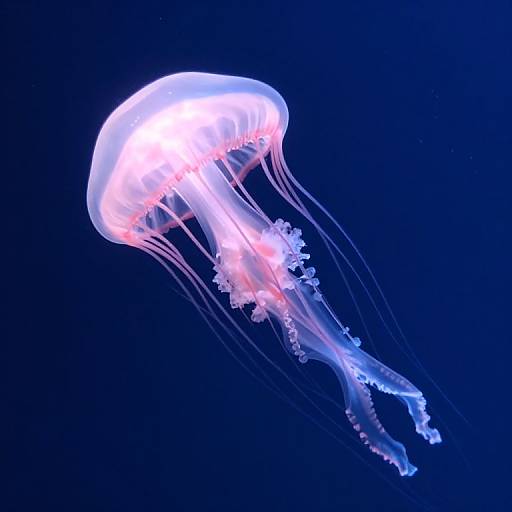 Glowing Jellyfish in Deep Ocean